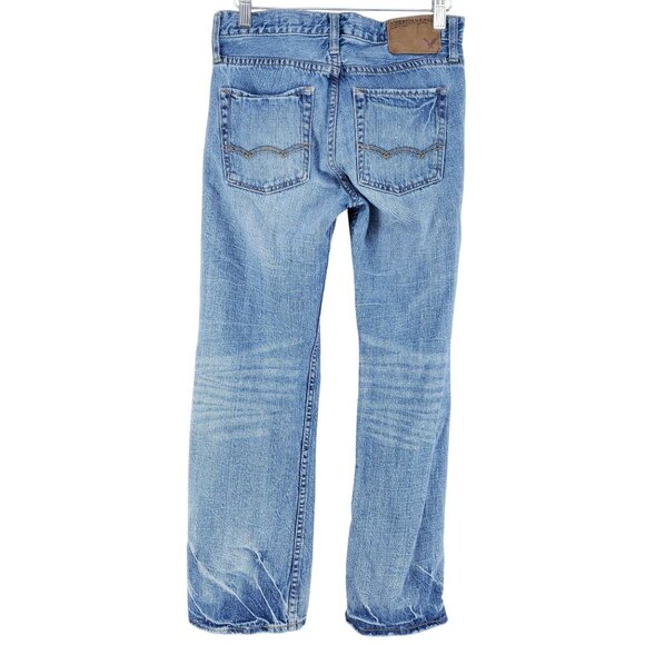 American Eagle Low Rise Boot Jeans Men's Size 26/28 Light Wash - Picture 2 of 7